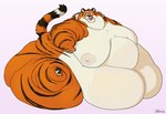 anthro areola belly belly_overhang belly_squish big_belly big_breasts big_butt black_body black_fur breasts butt cheek_tuft chubby_cheeks countershading double_chin facial_tuft fat_rolls female fur green_eyes hand_on_hip huge_belly huge_breasts huge_butt huge_thighs hyper hyper_belly immobile inner_ear_fluff licking licking_lips looking_back looking_up love_handles morbidly_obese nipples nude obese orange_body orange_fur overweight pawpads pink_areola pink_nipples simple_background sitting smile solo squish stripes thick_arms thick_thighs tongue tongue_out tuft weight_gain whiskers white_body white_fur wide_hips baronshoebat melody_(tawnyscrawnyleo) felid mammal pantherine tiger 2019 full-length_portrait hi_res portrait