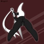 1:1 anthro anus arthropod black_body black_eyes blanagami butt clitoris empty_eyes featureless_feet feet female genitals hi_res hollow_knight hornet_(hollow_knight) mouthless nude plump_labia presenting presenting_hindquarters presenting_pussy pussy solo team_cherry weapon