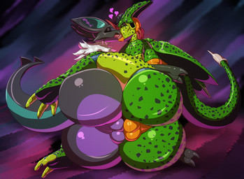 3_toes anthro balls balls_touching big_butt black_body butt duo eyes_closed feet french_kissing fur genitals green_body kissing love machine male male/male orange_balls orange_perineum perineum purple_balls purple_body purple_perineum tail toes white_body white_fur wings klent dragon_ball nintendo pokemon cell_(dragon_ball) imperfect_cell android bat bio-android generation_6_pokemon mammal noivern pokemon_(species) robot absurd_res hi_res