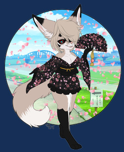 anthro asian_clothing clothing cybernetics digitigrade east_asian_clothing female japan japanese_clothing kimono machine multicolored_ears red_eyes solo teeth two_tone_ears yarusenai nanachi_hantomei canid canine fennec_fox fox mammal true_fox absurd_res alpha_channel hi_res