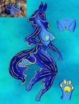 anthro blue_body bodily_fluids breasts female genital_fluids genitals icteric_epithelium looking_at_viewer nipples nude nude_female pawpads purple_eyes pussy reference_image solo tail vaginal_fluids yellow_nipples yellow_pussy skye3337 mythology aquatic_gastropod dragon gastropod hybrid marine mollusk mythological_creature mythological_scalie scalie sea_slug slug 2023 full-length_portrait hi_res portrait