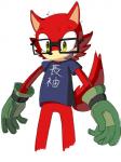 anthro bodily_fluids clothing eyewear fur glasses gloves handwear looking_down male narrow_hips open_mouth open_smile red_body red_fur shirt simple_background smile solo sweat sweatdrop t-shirt text thigh_gap thin_thighs topwear white_background yellow_eyes kalk427 sega sonic_forces sonic_the_hedgehog_(series) custom_character_(sonic_forces) gadget_the_wolf canid canine canis mammal wolf 3:4 japanese_text translated