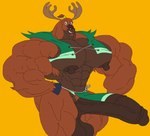 abs anthro antlers balls big_balls big_muscles big_pecs big_penis brown_body brown_fur clothing erection fur genitals horn huge_muscles huge_pecs huge_penis hyper hyper_genitalia hyper_muscles hyper_penis ineffective_clothing looking_at_viewer male muscular muscular_anthro muscular_male muscular_thighs navel nipples pecs penis solo remert arzette:_the_jewel_of_faramore alven_(arzette) deer mammal moose new_world_deer 2024