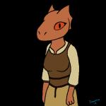 3_fingers anthro biped breasts clothed clothing female fingers looking_at_viewer nipples non-mammal_breasts simple_background solo dawnlux bethesda_game_studios microsoft oblivion prequel_adventure the_elder_scrolls quill-weave argonian reptile scalie 1:1 2019 2d_animation animated digital_drawing_(artwork) digital_media_(artwork) loop low_res short_playtime