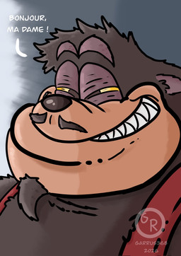 anthro belly black_body black_fur fur male musketeer overweight overweight_male smile solo villainous yellow_eyes garrus368 disney goof_troop pete_(disney) peter_pete_sr. felid feline mammal hi_res