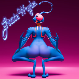 antennae_(anatomy) anthro arm_spikes big_butt big_eyes blue_body bottomless bottomless_female bra bracelet butt clothed clothing crouching elbow_spikes female jewelry meme_pose necklace nude nude_female pink_background presenting presenting_hindquarters red_eyes shoulder_spikes simple_background solo spikes spikes_(anatomy) underwear unusual_anatomy gratewryder lumeartx_(modeler) image_comics invincible_(image_comics) alien alien_humanoid animal_humanoid arthropod arthropod_humanoid humanoid insect insect_humanoid thraxan 1:1 3d_(artwork) absurd_res blender_(artwork) blender_cycles_(artwork) digital_media_(artwork) hi_res
