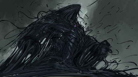 ambiguous_gender black_body black_goo corruption day detailed_background dripping goo-connected_lips goo_drip outside sky solo tentacles themefinland goo_creature 16:9 2020 digital_media_(artwork) hi_res widescreen