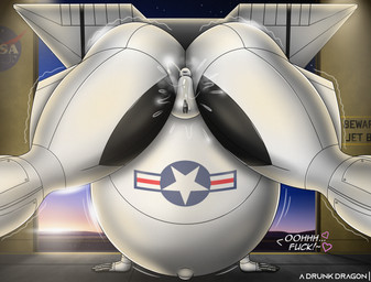 aircraft anthro anus areola belly big_belly bodily_fluids breasts dialogue female genital_fluids genitals huge_belly hyper hyper_belly hyper_pregnancy machine nipples nude pregnant pregnant_anthro pregnant_female profanity solo text thick_thighs vaginal_fluids vehicle vulva a_drunk_dragon u.s._air_force xb-70_valkyrie_(prototype_bomber) pandora_kennedy_(adrunkdragon) aeromorph living_aircraft living_machine living_vehicle english_text hi_res