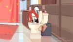 bathtub bone brush humor not_furry sink skeleton solo spinning toilet toothbrush piranhartist cartoon_network steven_universe undertale undertale_(series) papyrus_(undertale) animated_skeleton humanoid undead animated crossover digital_media_(artwork) low_res short_playtime