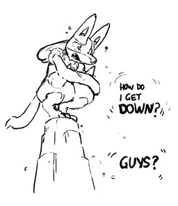 ambiguous_gender anthro black_text crouching digitigrade fur open_mouth pokemorph rock solo teeth text dahecksajerry nintendo pokemon generation_4_pokemon lucario pokemon_(species) black_and_white english_text low_res monochrome