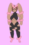 anthro anthrofied breasts clothing female genitals leggings legwear long_ears pokemorph pussy solo under_boob dirkstridoritos nintendo pokemon bonnie_(dirkstridoritos) fan_character generation_6_pokemon mega_evolution mega_lopunny pokemon_(species) shiny_pokemon hi_res source_request unavailable_at_source