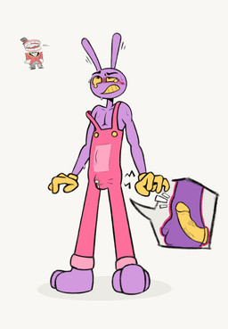 abdominal_bulge anal anal_penetration anthro blush blush_lines bodily_fluids bulge clothing cum cum_in_clothing cum_through_clothing detailed_bulge dildo dildo_in_ass dildo_insertion duo for_a_head fur genital_fluids humor leaking_precum male object_in_ass overalls overalls_only penetration precum precum_through_clothing purple_body purple_fur sex_toy sex_toy_in_ass sex_toy_insertion sex_toy_under_clothing shaking solo sweat sweatdrop tears wet wet_clothing lelol_fire glitch_productions the_amazing_digital_circus caine_(tadc) jax_(tadc) lagomorph leporid mammal object_head rabbit hi_res
