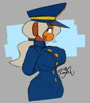 anthro clothed clothing female fully_clothed hair looking_at_viewer ponytail solo uniform wayesh bloons_tower_defense ninja_kiwi admiral_brickell haplorhine mammal monkey primate hi_res signature