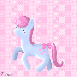 accessory bow_(feature) bow_accessory bow_ribbon cutie_mark female furgonomics hair heart_symbol pattern_background pink_hair ribbons simple_background smile solo tail tail_accessory tail_bow tail_ribbon furryaoi hasbro my_little_pony fan_character earth_pony equid equine horse mammal pony 1:1