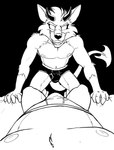 absurd_res anthro black_and_white black_clothing black_underwear briefs bulge canid canine cirruskitfox clothed clothing demon duo evil_grin first_person_view flat_colors fox hi_res horn imp male male/male mammal monochrome nipples no_irises numou_the_impfox simple_background sleep_paralysis_demon smile spade_tail tail tighty_whities topless topless_male underwear underwear_only white_briefs white_clothing white_underwear