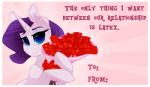 2017 blue_eyes border bouquet english_text equid equine female feral flower friendship_is_magic hair hasbro heart_eyes heart_symbol hi_res holding_object holidays hooves horn lolepopenon looking_at_viewer mammal my_little_pony mythological_creature mythological_equine mythology pink_background plant purple_hair rarity_(mlp) rose_(flower) simple_background smile solo suggestive text unicorn valentine's_day valentine's_day_card white_border
