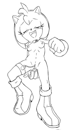 anthro boots bracelet breasts clothing collar dildo eyelashes eyes_closed fangs female footwear genitals jewelry leg_strap looking_pleasured masturbation navel sex_toy shoes smile solo teeth vibrator vulva randomguy999 sega sonic_the_hedgehog_(series) amy_rose eulipotyphlan hedgehog mammal absurd_res hi_res monochrome