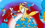 blue_body blue_eyes canine crossover digimon facial_markings female fox fur gloves gradient_background h_box markings mudkip neck_ruff nintendo pokémon renamon video_games white_fur yellow_fur
Rating: Safe
Score: 1
User: Test-Subject_217601
Date: December 03, 2011