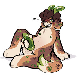 antennae_(anatomy) anthro balls blush curly_hair floppy_ears front_view genitals green_slime hair heart_symbol holding_penis knot knotted_penis leaning leaning_backward lidded_eyes looking_at_viewer male nipples nude penis slime slime_penis smile solo macaronichewtoyz scout_(macaronichewtoyz) canid canine canis domestic_dog mammal absurd_res digital_media_(artwork) hi_res