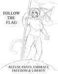 anthro balls big_breasts bottomless breasts clothed clothing flaccid flag foreskin genitals glare gynomorph hair huge_breasts intersex penis propaganda_poster shirt shirt_only short_hair simple_background solo standing tail teeth text topwear topwear_only fiercedeitylynx caroline_(fiercedeitylynx) domestic_cat felid feline felis mammal siamese 2021 absurd_res english_text hi_res monochrome