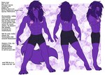 abs anthro body_hair bottomwear chest_hair chest_tuft claws clothing eye_scar facial_scar fingers fluffy fluffy_tail fur hair long_hair male muscular nipples painting paws purple_body purple_fur purple_hair rear_view scar shirtless shorts side_view solo tail tuft james_andromeda liam_(james_andromeda) canid canine canis mammal wolf absurd_res digital_drawing_(artwork) digital_media_(artwork) digital_painting_(artwork) full-length_portrait hi_res model_sheet portrait sketch