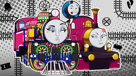 bell black_and_pink blue_body buffers chat_bubble cross-popping_vein eyebrows eyelashes female flashlight flower glistening glistening_lips gold_(metal) group indian lips machine male not_furry pink_body plant railway_crossing_sign railway_track rose_(flower) simple_background speech_bubble star ticket train trio vehicle wheel whistle_(object) white_background awesomemazda04 mattel thomas_and_friends thomas_and_the_magic_railroad_(movie) ashima_the_indian_engine lady_(thomas_and_friends) thomas_the_tank_engine dire_machine dire_train dire_vehicle living_machine living_train living_vehicle 16:9 animated hi_res subtle_animation watermark widescreen