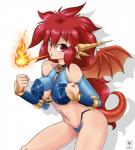2016 animal_humanoid armor breasts butt clothed clothing dragon dragon_half dragon_humanoid female fire hair horn humanoid kawa-v looking_at_viewer membrane_(anatomy) membranous_wings mink_(dragon_half) mythological_creature mythological_scalie mythology navel open_mouth red_eyes red_hair scalie shadow simple_background solo standing tail unconvincing_armor white_background winged_humanoid wings