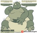 2020 3_toes 4_fingers anthro belly big_belly big_tail biped claws clothed clothing collar dialogue diaper digital_drawing_(artwork) digital_media_(artwork) dragon english_text feet fingers horn hypnosis hypnovember male mind_control moobs mythological_creature mythological_scalie mythology overweight overweight_anthro overweight_male scalie simple_background solo soul-silver-dragon soul-silver-dragon_(character) tail teeth text toe_claws toes toony topless url white_background
