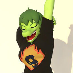 anthro black_clothing black_shirt black_topwear breasts clothed clothed_anthro clothed_female clothing eyes_closed female fingers freckled_face freckles green_body green_hair hair humanoid_hands medium_breasts non-mammal_breasts open_mouth raised_arms shadow sharp_teeth shirt short_hair solo stretching teeth topwear yawn big_daddy_(artist) kotinkov_(modeler) cavemanon_studios i_wani_hug_that_gator olivia_halford baryonyx dinosaur prehistoric_species reptile saurischian scalie spinosaurid theropod 1:1 2026 3d_(artwork) colored digital_media_(artwork) shaded