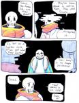 aftertale animated_skeleton black_background bone clothing coat comic dialogue english_text geno_sans_(aftertale) humanoid loverofpiggies not_furry papyrus_(undertale) sad sans_(undertale) scarf simple_background skeleton text topwear undead undertale undertale_(series)