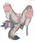 2013 4_toes anatomically_correct anatomically_correct_pussy animal_genitalia anus arm_warmers black_hair brown_fur canine canine_pussy claws clitoris clitoris_piercing coyote digitigrade ear_piercing female foot_focus fur genital_piercing hair hindpaw looking_at_viewer lying mammal nude on_back pawpads paws piercing plain_background pussy soles solo spread_legs spreading toes toots traditional_media white_background white_eyes
Rating: Explicit
Score: 21
User: tony311
Date: October 19, 2013