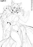 anthro breasts female kemono solo xilent_9 mythology wolfen_(m_the_skunk) canid canine mammal mythological_canine mythological_creature werecanid werecanine werecreature werewolf absurd_res hi_res monochrome