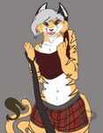 anthro beckoning boxers_(clothing) clothed clothing gesture grey_background grey_hair hair imp_tail leash leash_pull licking licking_lips male simple_background solo tongue tongue_out underwear possumgod wick_(scruffyyote93) felid feline mammal absurd_res digital_media_(artwork) hi_res