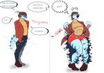 anthro big_butt blush bodily_fluids bottomwear bulge butt clothed clothing coat dialogue eyewear femboy fist footwear glasses glasses_off hair huge_hips huge_thighs humor legs_together male muscular nervous onomatopoeia open_mouth osteoderms pants purple_eyes scales scared shy simple_background solo sound_effects speech_bubble stripes sweat sweater text thick_thighs topwear torn_bottomwear torn_clothing torn_pants turtleneck underwear white_background wide_hips starfish_nebula cavemanon_studios i_wani_hug_that_gator yaranaika benjamin_mcknight dinosaur hadrosaurid ornithischian ornithopod parasaurolophus prehistoric_species reptile scalie 2025 colored comic digital_drawing_(artwork) digital_media_(artwork) english_description hi_res meme multiple_scenes shaded spanish_description spanish_text translated
