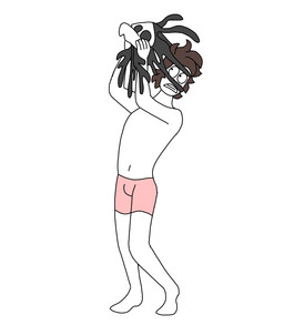 anthro black_latex bottomwear brown_hair clothing crossgender female forced forced_transformation gender_transformation goo_transformation hair latex latex_clothing latex_skinsuit latex_transformation male male/female mask mask_transformation mtf_crossgender mtf_transformation pants pink_bottomwear pink_clothing pink_pants skinsuit solo tight_clothing transformation wearing_mask white_body sinful_drawz changed_(video_game) lin_(changed) puro_(changed) human mammal