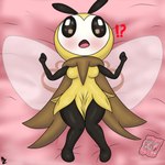 breasts clothing dress female scarf solo thick_thighs wings alexzozaya nintendo pokemon generation_7_pokemon humanoid pokemon_(species) ribombee 1:1 hi_res