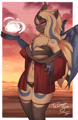 anthro areola blue_areola breasts clothed clothing female fur hair horn membrane_(anatomy) membranous_wings red_eyes solo white_body white_fur white_hair wings zinfyu nintendo pokemon generation_6_pokemon mega_absol mega_evolution pokemon_(species) absurd_res hi_res