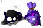 bdsm black_hair bondage bound dbzshonen13 dialog english_text equine female feral friendship_is_magic hair hogtied horn mammal my_little_pony pegasus plain_background purple_eyes rope shadow speech_balloon tapegag text twilight_sparkle_(mlp) two_tone_hair unicorn white_background wings yellow_eyes
Rating: Questionable
Score: 2
User: Jatix
Date: March 14, 2014