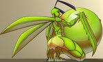 antennae_(anatomy) anthro bedroom_eyes big_breasts breast_implants breasts claws expansion female half-closed_eyes huge_breasts hyper hyper_breasts kneeling narrowed_eyes nectar non-mammal_breasts nude pent_up perspective pose red_eyes seductive solo ionic44 winterwarning eliot_(heroic_ones) arthropod insect mantis 2021 absurd_res hi_res pinup