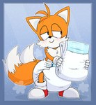 anthro bedroom_eyes blush clothed clothing diaper diaper_only holding_diaper holding_object male narrowed_eyes offering_diaper seductive simple_background smile smiling_at_viewer smirk smirking_at_viewer solo standing topless touching_diaper wearing_diaper white_diaper tenerius classic_sonic_(universe) sega sonic_the_hedgehog_(series) classic_tails miles_prower canid canine fox mammal hi_res