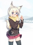 animal_ears black_legwear blue_eyes coat eyewear female fingernails glasses hair hamster nekomu open_mouth pleated_skirt rodent scarf school_uniform short_hair skirt snow snowing solo thigh_highs white_hair zettai_ryouiki
Rating: Safe
Score: 7
User: AnacondaRifle
Date: January 22, 2013