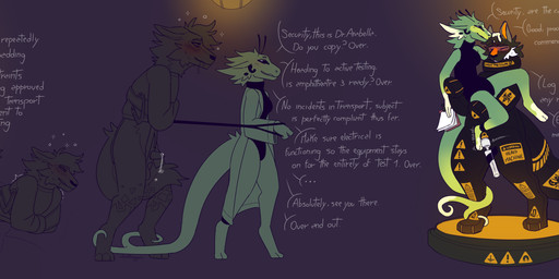 animal_genitalia animal_penis ankle_monitor antennae_(anatomy) anthro balls bdsm blush blush_lines bodily_fluids bodysuit bondage bottomless bound breasts canine_genitalia canine_penis clipboard clothed clothing coat coiled_tail compound_eyes containment containment_cell denied dialogue dimly_lit dizzy dominant dominant_female dripping duo ear_piercing ear_ring earpiece electronics feet female floor_humping foot_fetish foot_play forked_tail genital_fluids genitals gloves hair handwear holding_clipboard holding_object hung_clothing jacket jacket_only jewelry lab_coat latex latex_bodysuit latex_clothing latex_skinsuit leash leash_pull leashed_male lifting_partner lock_bulge lock_symbol locked_in male male/female masturbation padded_floor padded_room paw_gloves paw_socks paws penis piercing precum precum_drip precum_string questionable_consent radio research research_lab researcher restraints restricted ring_piercing security sex_toy sheath simple_background skinsuit smile speech_bubble straitjacket submissive submissive_male tail tape taped_vibrator text tight_clothing topwear topwear_only unusual_anatomy unusual_tail vibrator wand_vibrator warning warning_sign warning_symbol pantheggon arabella_(pantheggon) alien canid canine canis domestic_dog mammal absurd_res artist_name colored comic digital_drawing_(artwork) digital_media_(artwork) english_text hi_res monochrome signature watermark