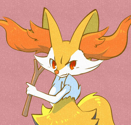 3_fingers :3 ambiguous_anthro ambiguous_gender anthro arm_tuft biped blush blush_lines cheek_tuft chest_tuft closed_smile digitigrade dipstick_tail eyelashes facial_tuft fingers fluffy fur hip_tuft holding_object holding_stick inner_ear_fluff looking_at_viewer markings mouth_closed multicolored_body multicolored_fur neck_tuft nude_ambiguous nude_anthro orange_body orange_fur orange_inner_ear_fluff orange_nose pink_background pointy_ears prick_ears pupils red_eyes shoulder_tuft simple_background smile snout solo standing stick tail tail_markings tapering_snout tuft white_body white_fur white_hands white_sclera yellow_body yellow_ears yellow_fur yellow_tail momensarada nintendo pokemon braixen canid generation_6_pokemon mammal pokemon_(species) 2023 colored digital_drawing_(artwork) digital_media_(artwork) half-length_portrait hi_res portrait shaded