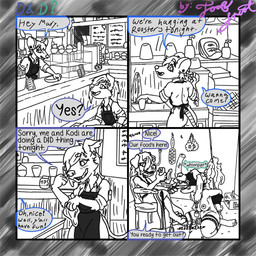 anthro apron arms_tied at_work bdsm blindfold bound clothed clothing dialogue ear_piercing electronics facial_piercing female female/female flesh_tunnel gag genitals group hair_bondage hands_behind_back legs_tied looking_at_object looking_at_phone male nipples nose_piercing nude nude_female onomatopoeia open_mouth open_mouth_gag partially_clothed phone piercing pulling_tongue restrained_arms sex_toy sound_effects speech_bubble text tongue tongue_out trio underwear vibrator vibrator_on_clitoris vibrator_on_pussy vulva wand_vibrator toof_snoot kodi_(toof_snoot) mary_(toof_snoot) bird_dog canid canine canis domestic_dog hunting_dog irish_setter mammal mixed_breed mouse murid murine rodent saluki setter sighthound 1:1 comic english_text hi_res