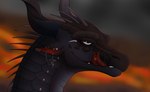 cross ear_piercing feral horn licking licking_lips male multicolored_body piercing solo tongue tongue_out tongue_piercing apollyondragon mythology wings_of_fire darkstalker_(wof) dragon mythological_creature mythological_scalie scalie 2023 digital_media_(artwork) half-length_portrait hi_res portrait signature