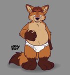 anthro barefoot belly biped briefs briefs_only brown_body brown_fur brown_hair bulge clothed clothing detailed_bulge erection erection_under_clothing feet fur genital_outline grey_background hair male monotone_briefs monotone_clothing monotone_underwear orange_body orange_fur penis_outline simple_background slightly_chubby solo tan_body tan_fur tighty_whities topless underwear underwear_only white_briefs white_clothing white_underwear dorkyrudy disney zootopia gideon_grey canid canine fox mammal red_fox true_fox 2024 hi_res