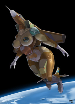 aircraft airplane anthro areola back_wings belly big_areola big_nipples black_areola black_nipples breasts brown_body camo camo_body cockpit dark_areola dark_nipples female fin genitals jet jet_engine leg_fins machine metallic_body navel nipples non-mammal_nipples not_furry nude nude_female solo space thick_thighs vehicle vulva wide_hips wings havoc63 f-15_eagle aeromorph living_aircraft living_machine living_vehicle digital_media_(artwork)
