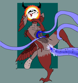 andromorph anthro autopsy_scar back_wings blood blood_from_eye blood_in_pussy blush blush_lines bodily_fluids bone cum cum_inside cum_on_penis cum_on_tentacle egg egg_insertion ejaculation excessive_cum excessive_genital_fluids exposed_bone floating_head genital_fluids genitals head_wings horn intersex looking_pleasured multicolored_body no_shading oviposition ovipositor_penetration penetration penis red_wings sex size_difference solo spread_wings tentacle_in_vagina tentacle_penetration tentacle_sex tentacles unusual_wing_placement vaginal vaginal_penetration wings allycatboom angel demon hybrid