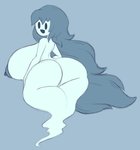 areola big_areola big_breasts big_butt big_nipples blush breasts butt female genitals hair huge_areola huge_breasts huge_butt huge_nipples long_hair nipples not_furry nude open_mouth puffy_areola puffy_nipples pussy solo nsfwoaf spooky's_jump_scare_mansion spooky_(sjm) ghost spirit blue_and_white hi_res monochrome