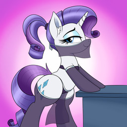 blue_eyes bottomwear clothing eyelashes face_veil female feral hair horn legwear loincloth pupils purple_hair quadruped smile solo tail thick_thighs thigh_highs translucent translucent_clothing white_body vomitvomiting friendship_is_magic hasbro my_little_pony mythology rarity_(mlp) equid equine mammal mythological_creature mythological_equine unicorn 1:1 hi_res